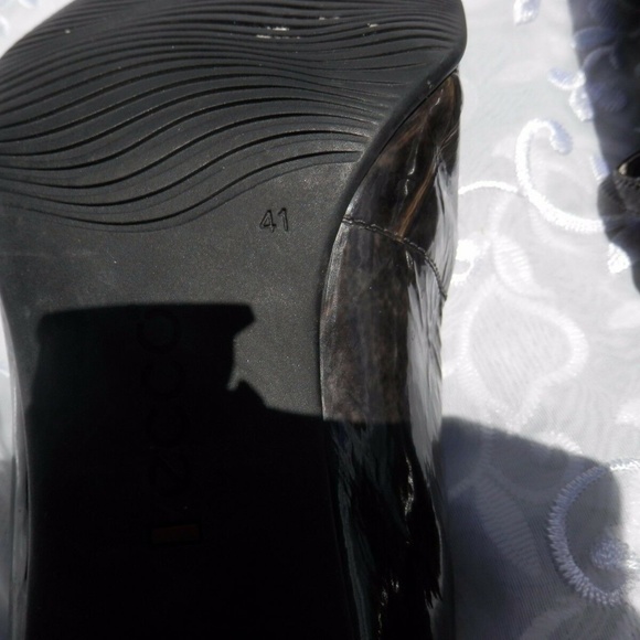 Ecco Brown Marbled Strap Heel Mary Jane Sz 41 Shoe - Picture 6 of 8